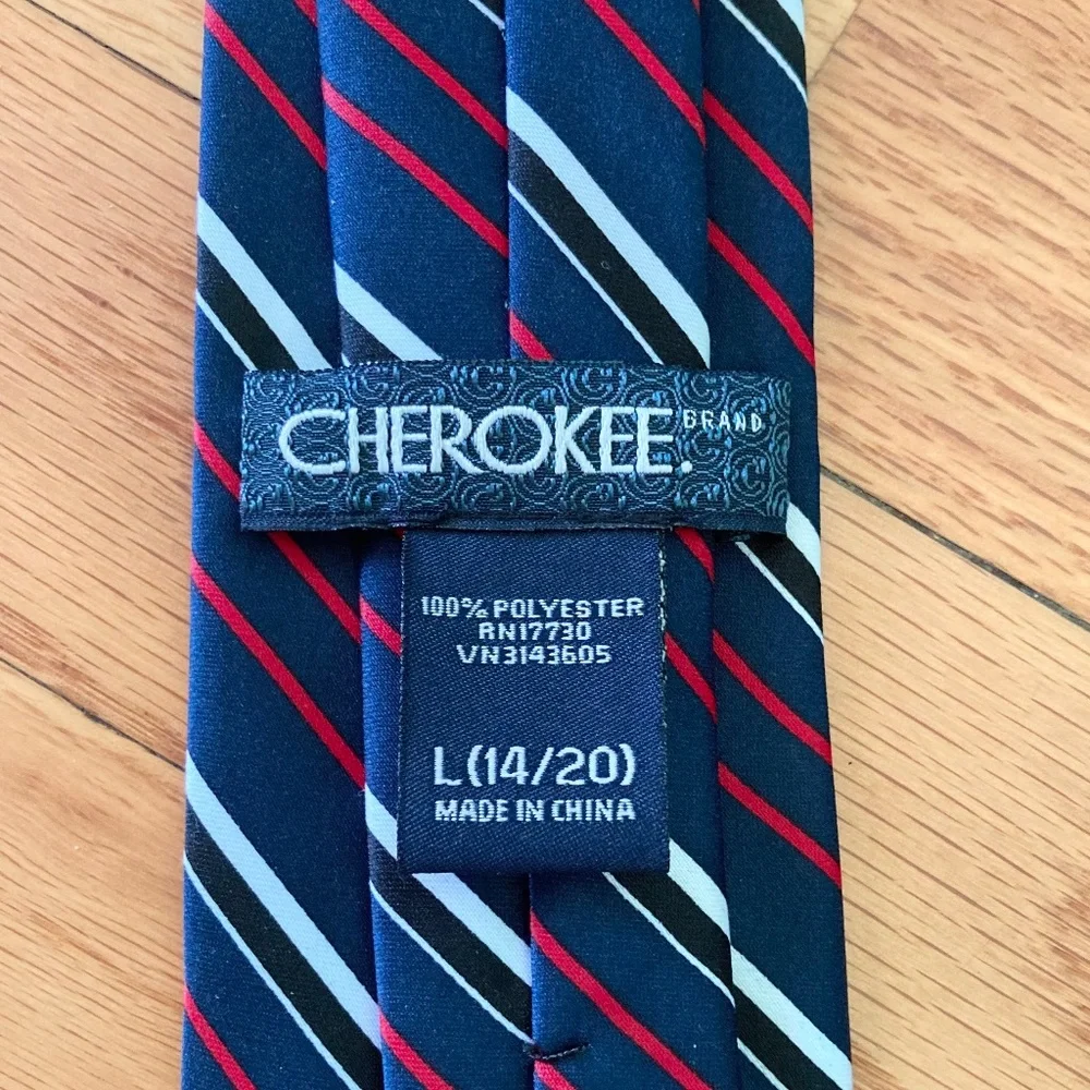Boy’s size 14-20 Cherokee clip on red white and blue tie